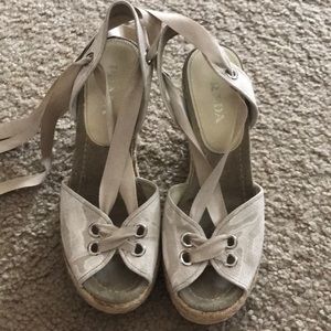 Prada Lace Up Espadrilles - 36.5